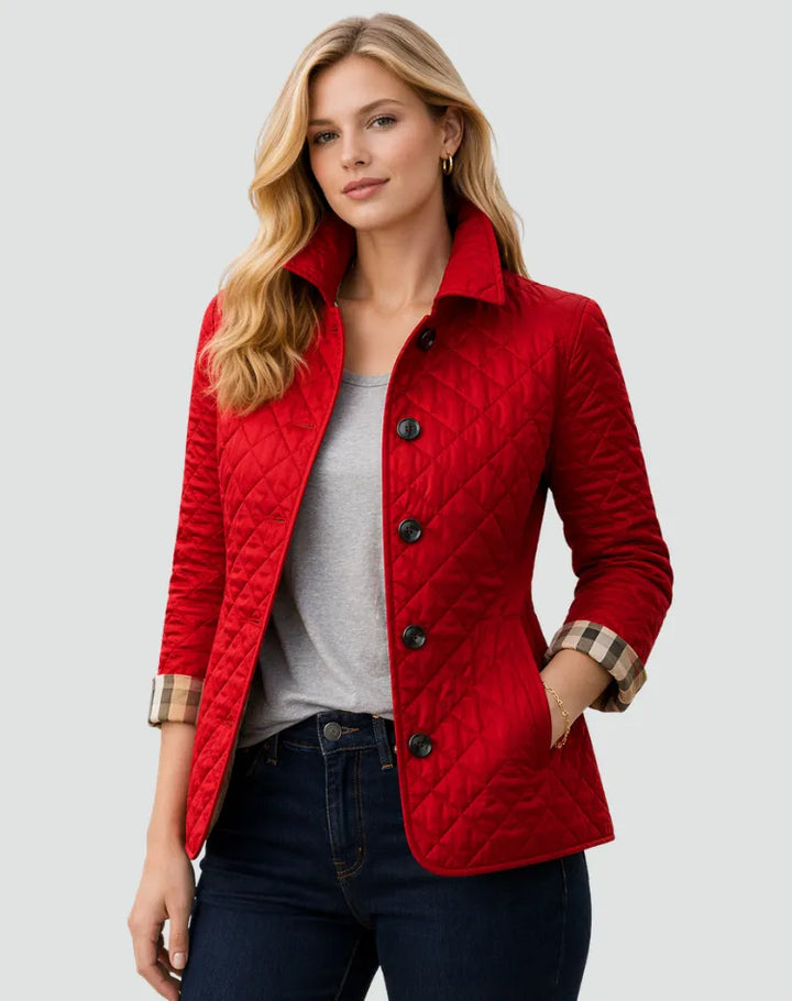 Women's Quilted Lightweight Jacket with Buttons