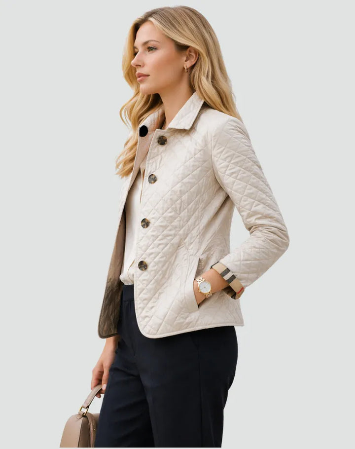 Women's Quilted Lightweight Jacket with Buttons