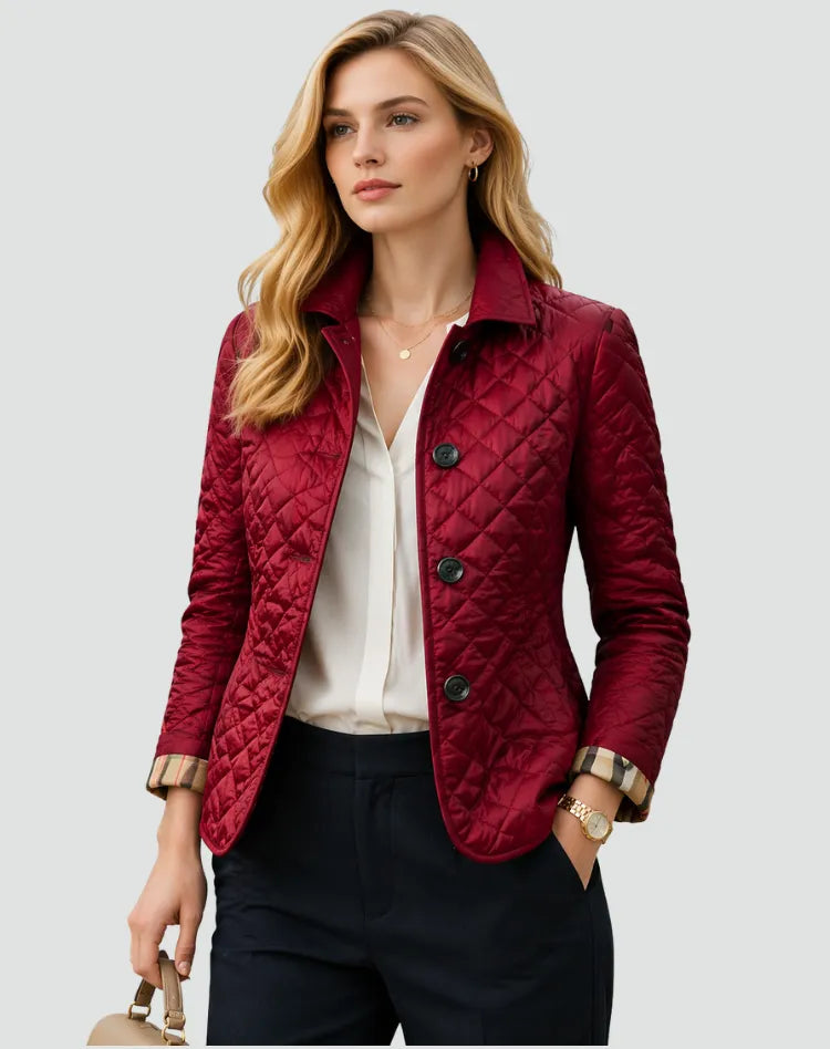 Women's Quilted Lightweight Jacket with Buttons