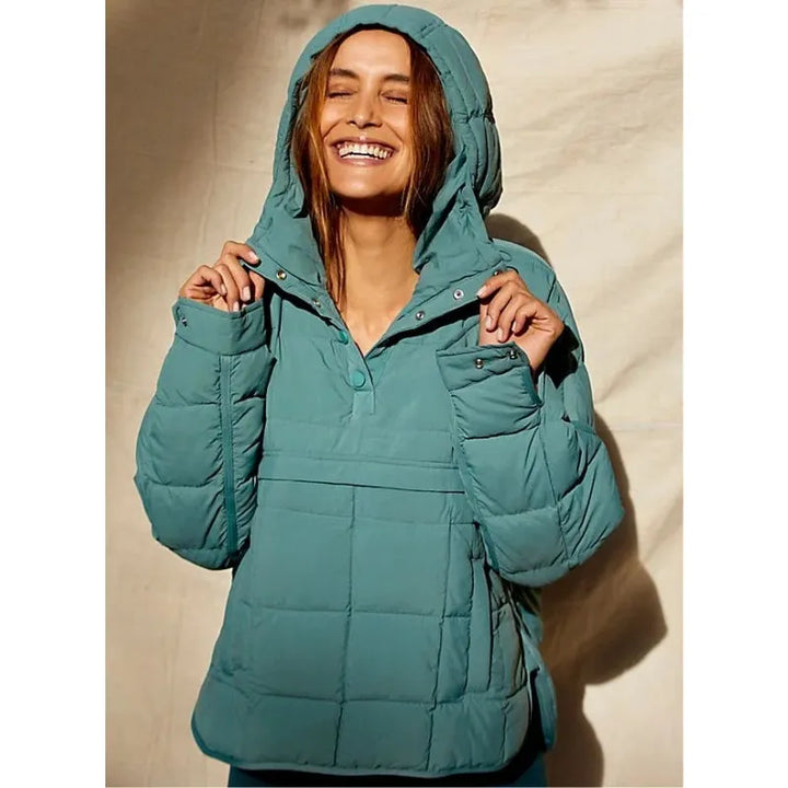 Women's Quilted Oversized Jacket with Hood