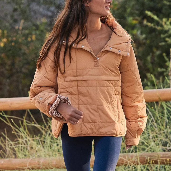 Women's Quilted Oversized Jacket with Hood