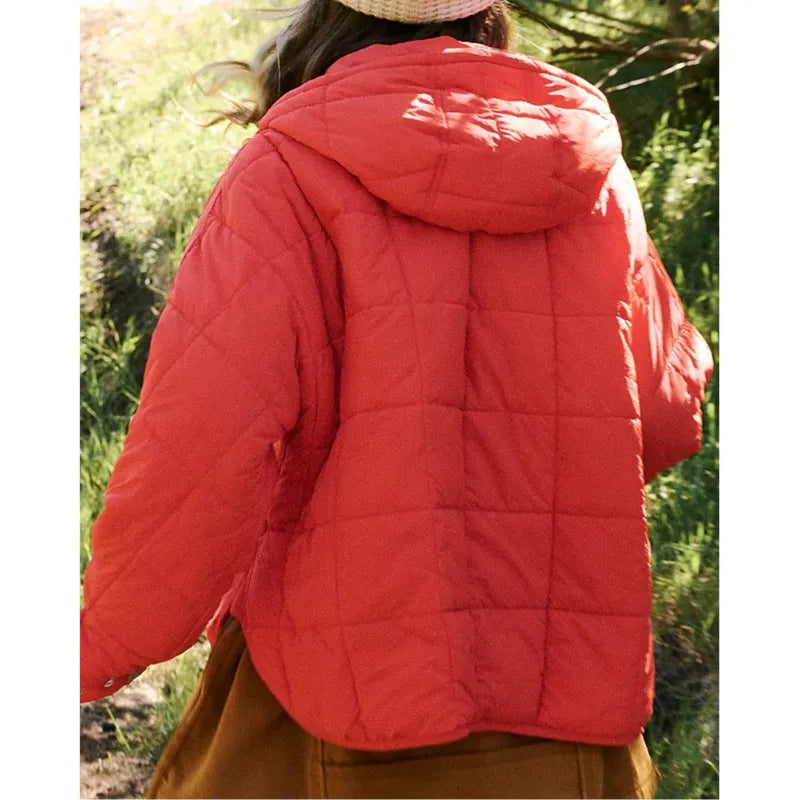 Women's Quilted Oversized Jacket with Hood