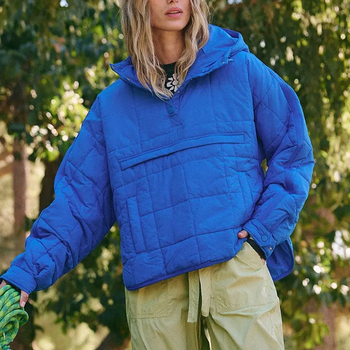 Women's Quilted Oversized Jacket with Hood