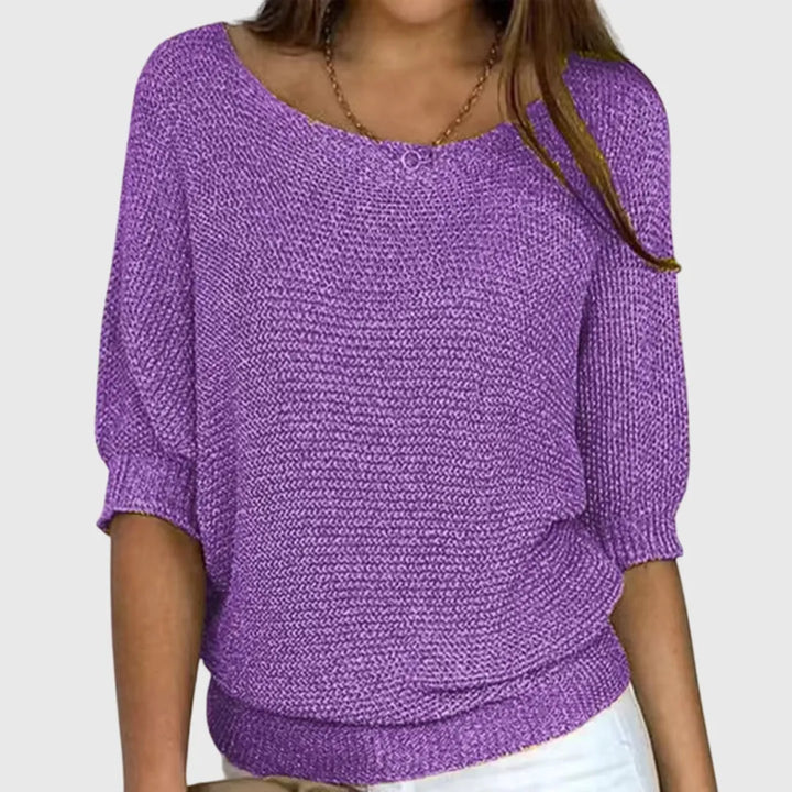 Women's Relaxed Fit Knitted Jumper with Ribbed Hem