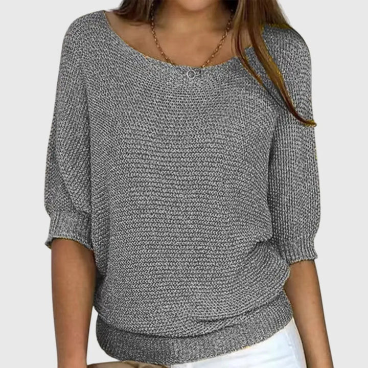 Women's Relaxed Fit Knitted Jumper with Ribbed Hem