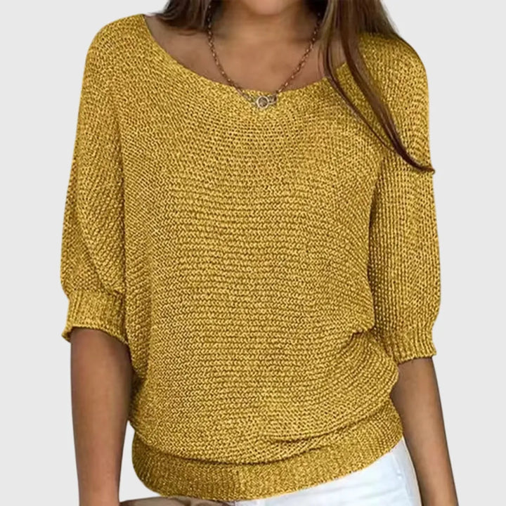 Women's Relaxed Fit Knitted Jumper with Ribbed Hem