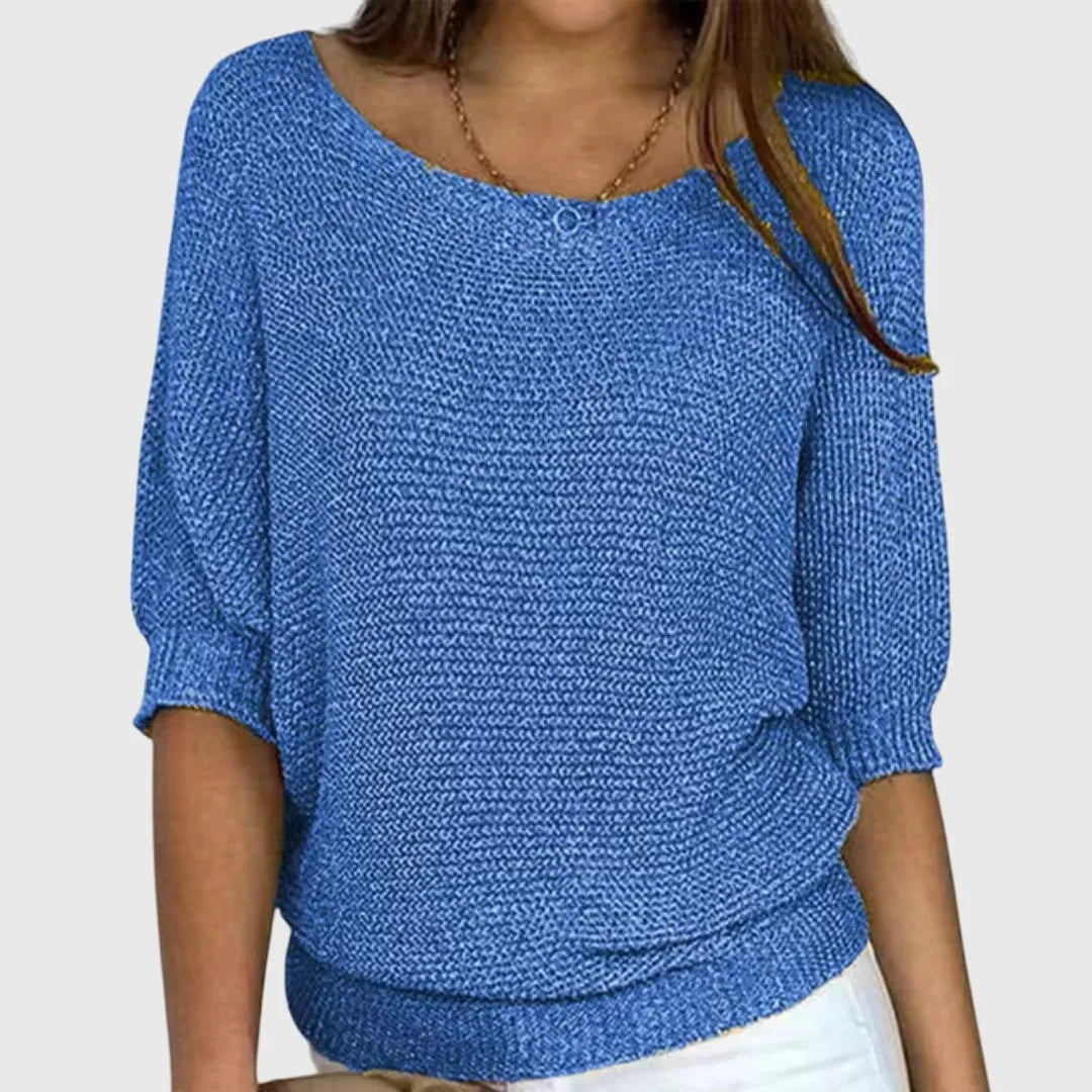 Women's Relaxed Fit Knitted Jumper with Ribbed Hem