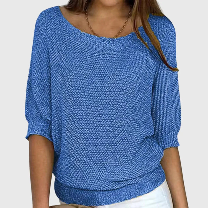 Women's Relaxed Fit Knitted Jumper with Ribbed Hem