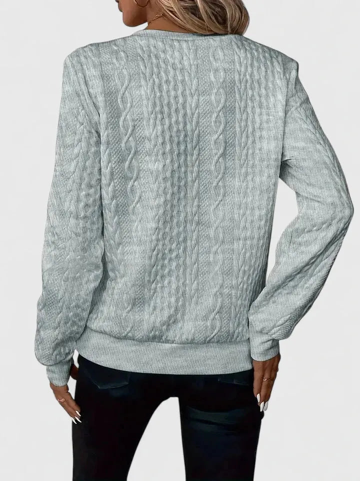 Women's Relaxed Fit Zip Jumper with Ribbed Cuffs