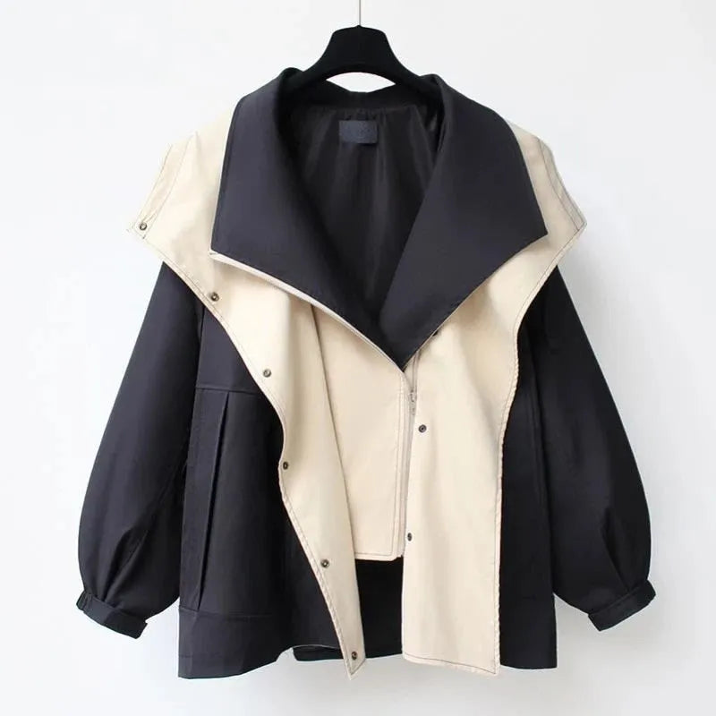Women's Reversible Zip-Up Waterproof Jacket with Buttons