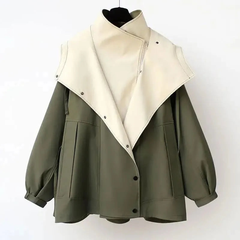 Women's Reversible Zip-Up Waterproof Jacket with Buttons