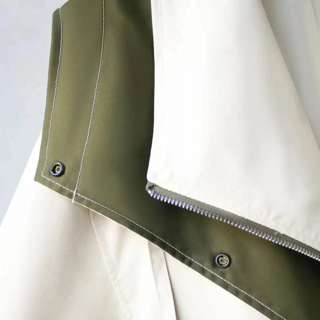 Women's Reversible Zip-Up Waterproof Jacket with Buttons