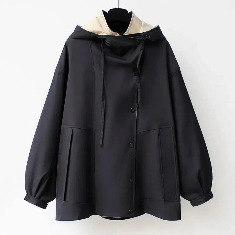 Women's Reversible Zip-Up Waterproof Jacket with Buttons