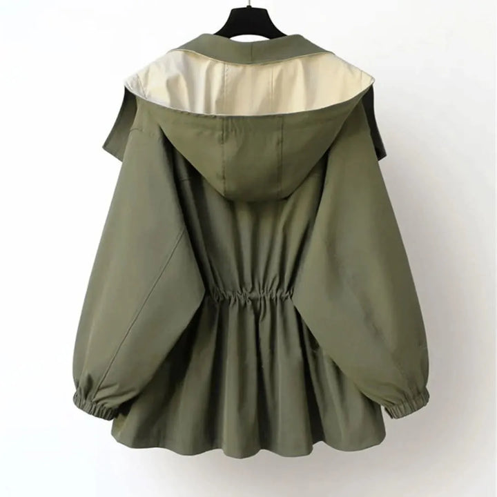 Women's Reversible Zip-Up Waterproof Jacket with Buttons