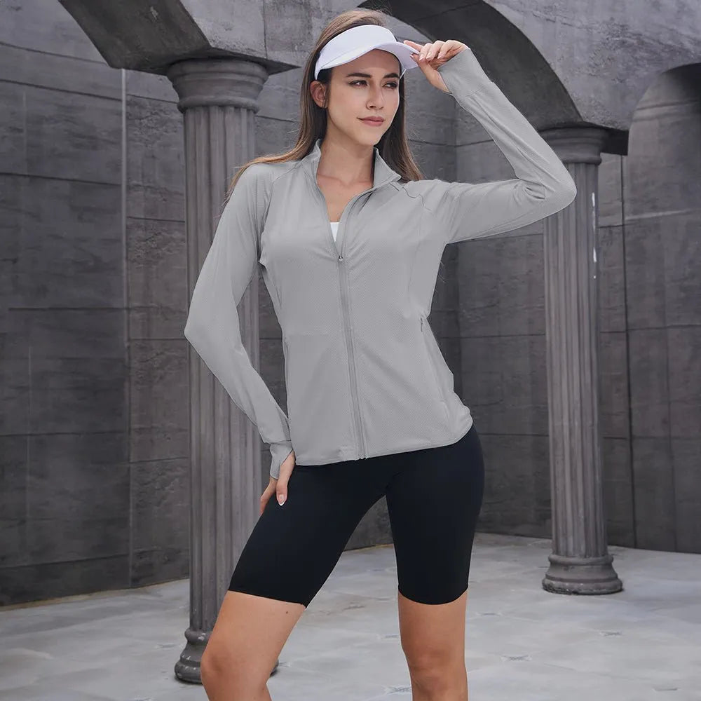Women's Running Lightweight Jacket with Zip-Up