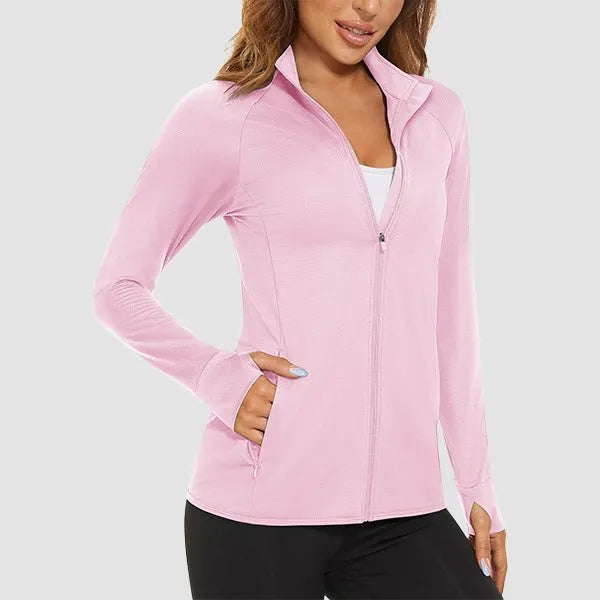 Women's Running Lightweight Jacket with Zip-Up