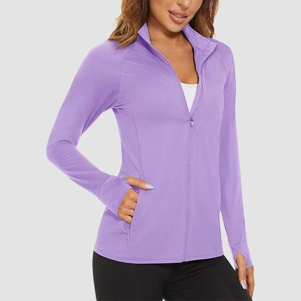 Women's Running Lightweight Jacket with Zip-Up