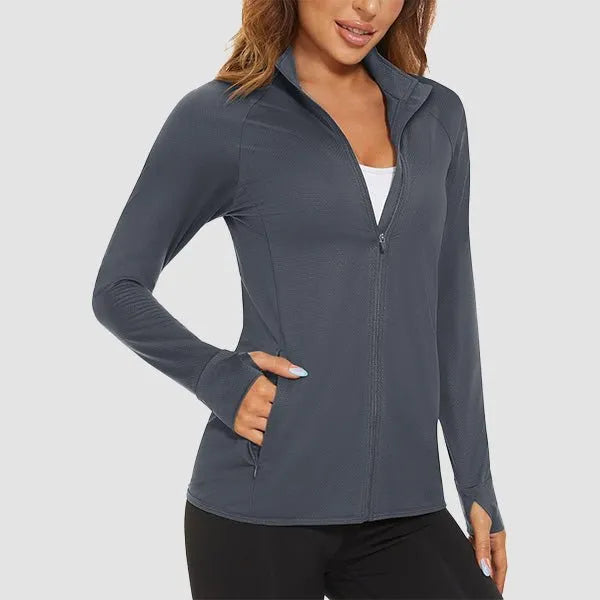 Women's Running Lightweight Jacket with Zip-Up