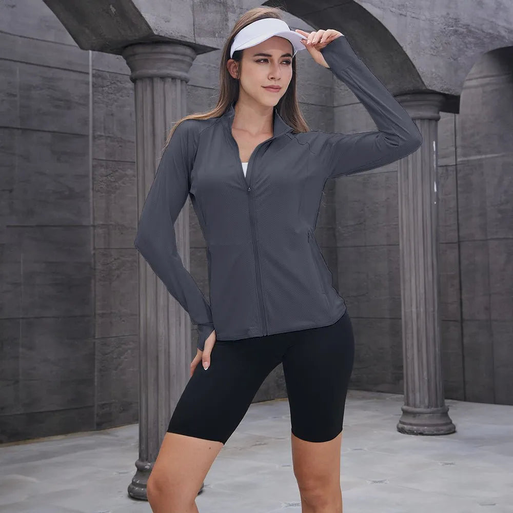 Women's Running Lightweight Jacket with Zip-Up