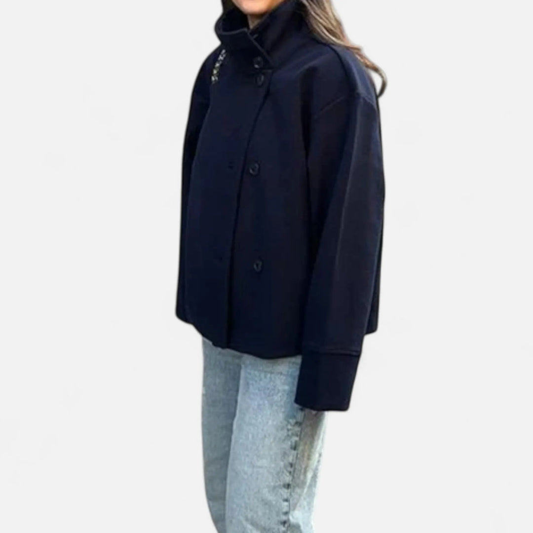 Women’s Short Lightweight Jacket with Double Breasted