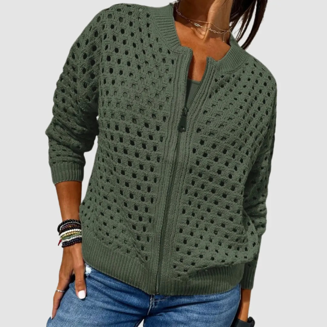 Women's Short Lightweight Jacket with Zip-Up
