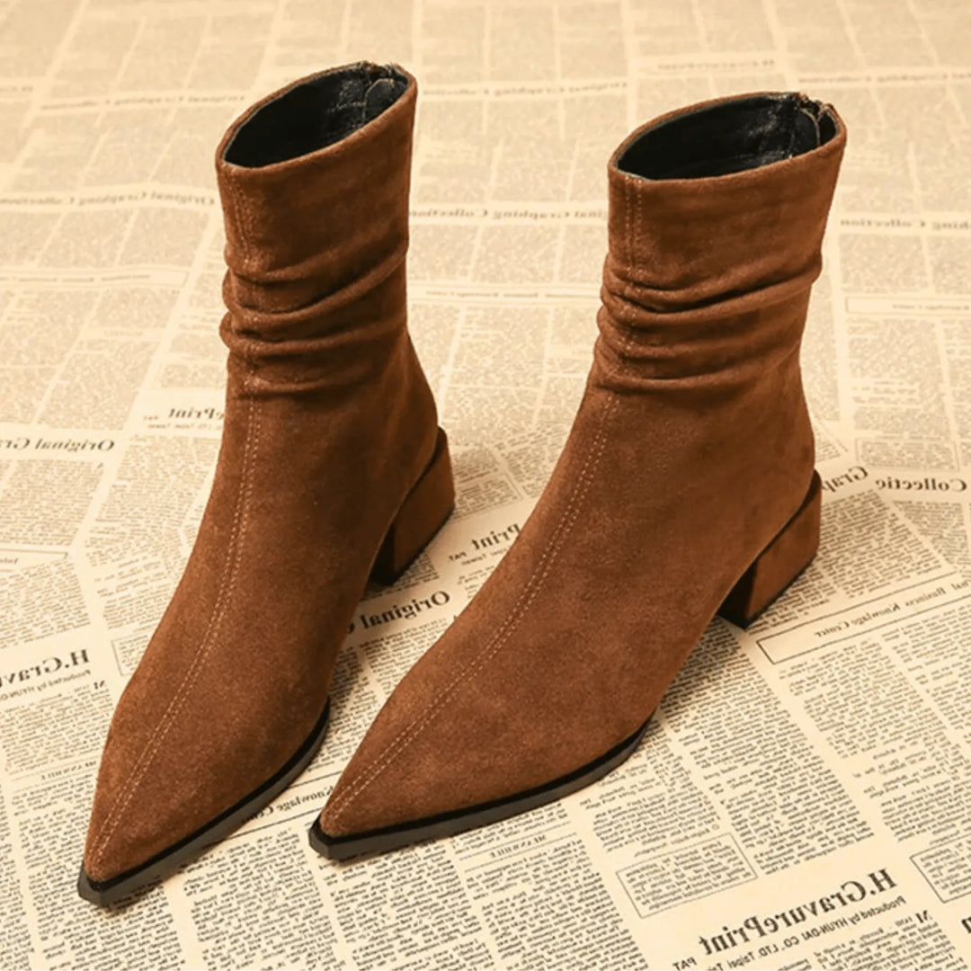 Women's Soft Block Heel Ankle Boots with Cushioned Insole