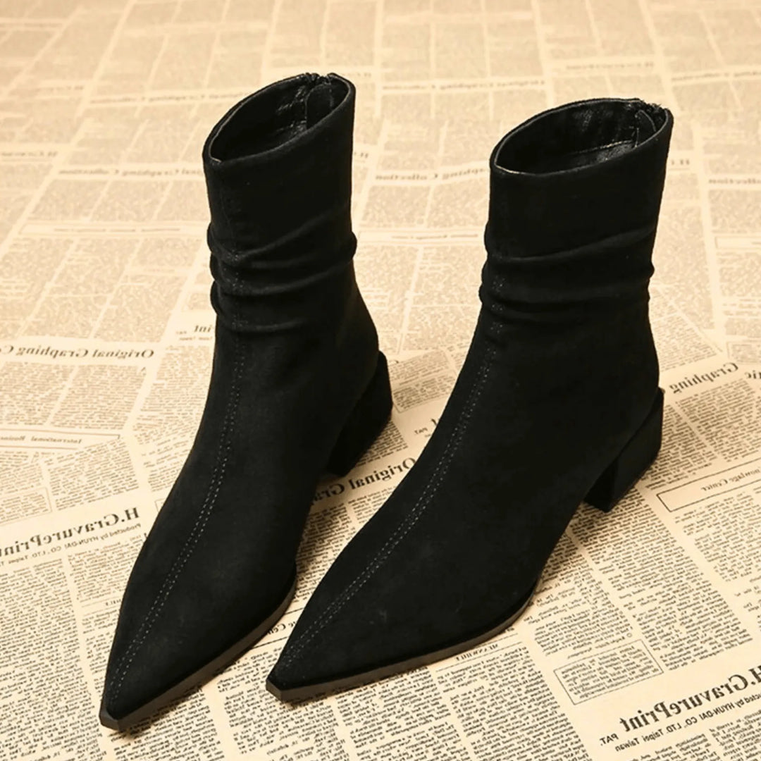 Women's Soft Block Heel Ankle Boots with Cushioned Insole