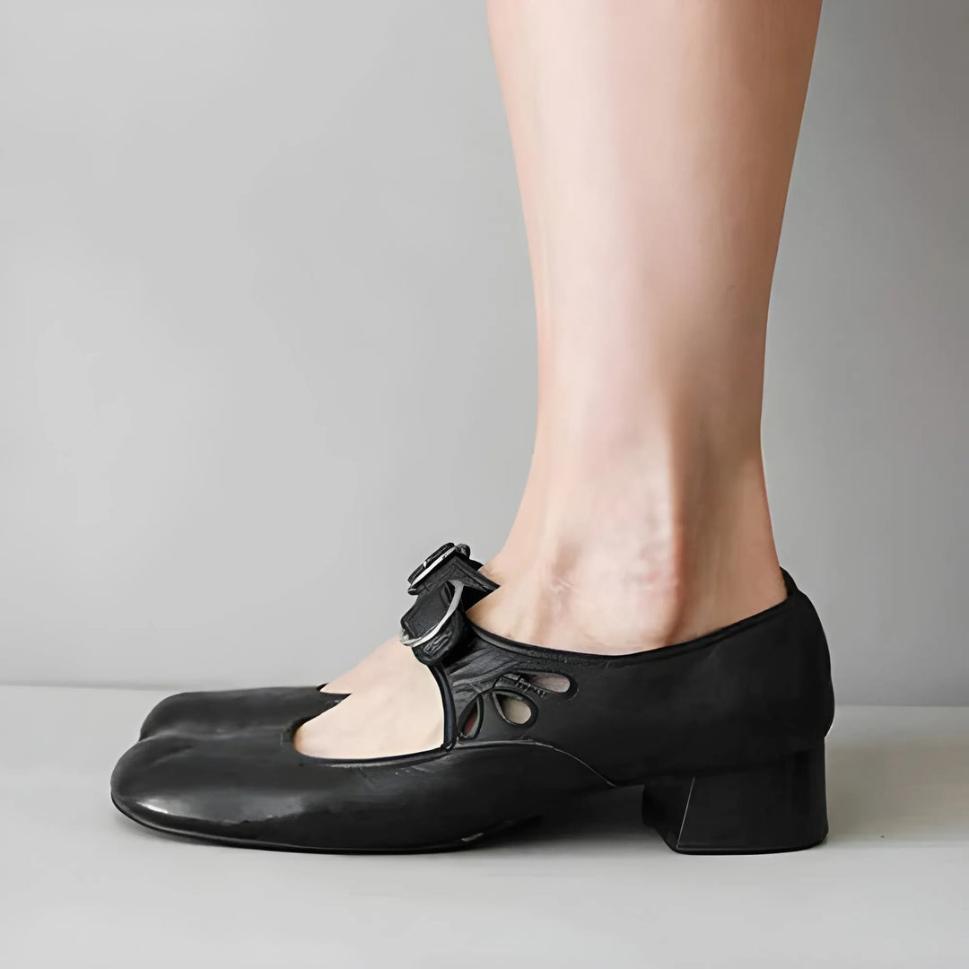 Women's Soft Block heel Mary Jane Shoes with Adjustable Strap