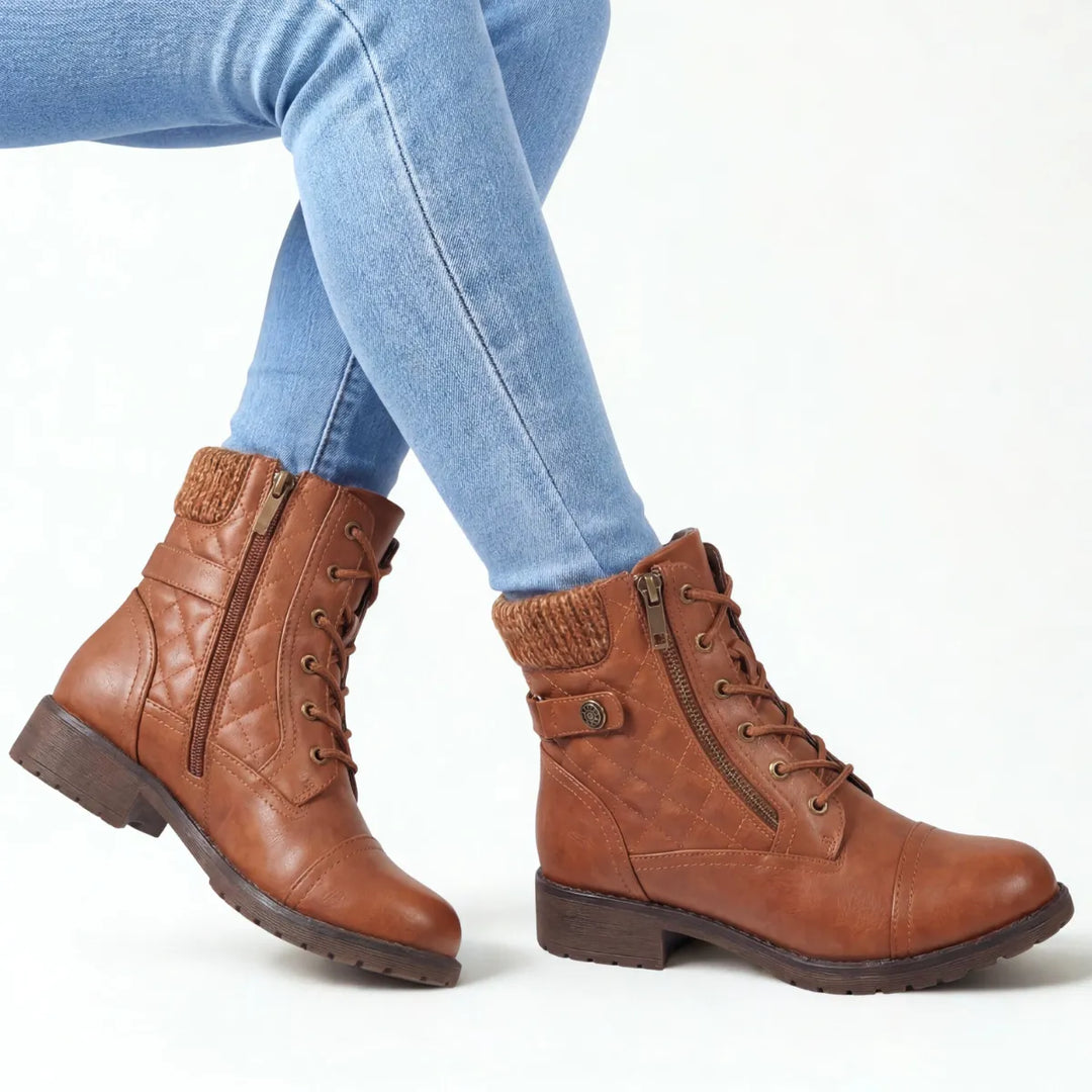 Women's Soft Chunky Ankle Boots with Side Zip