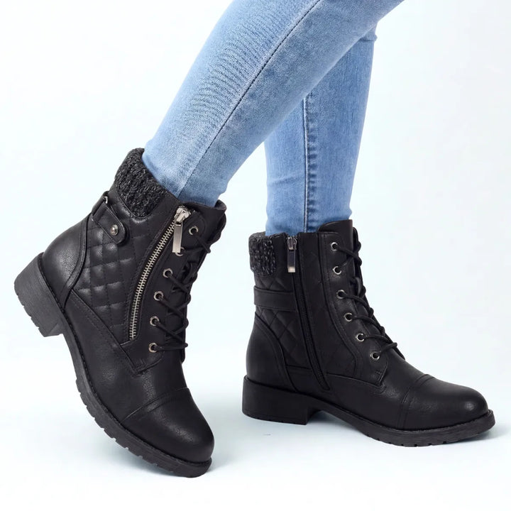 Women's Soft Chunky Ankle Boots with Side Zip