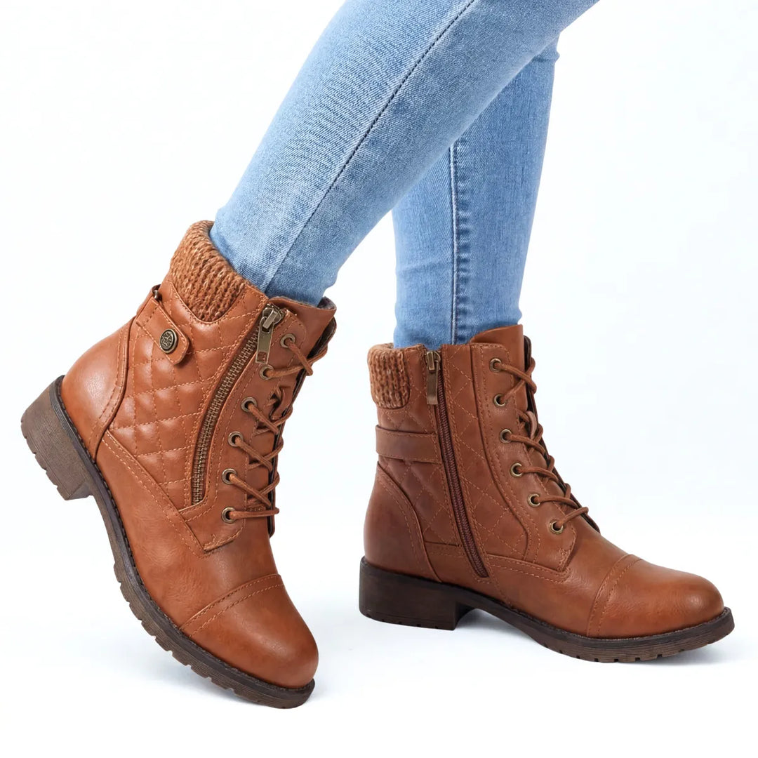Women's Soft Chunky Ankle Boots with Side Zip