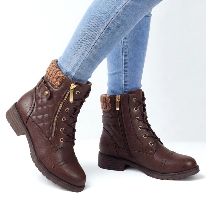 Women's Soft Chunky Ankle Boots with Side Zip