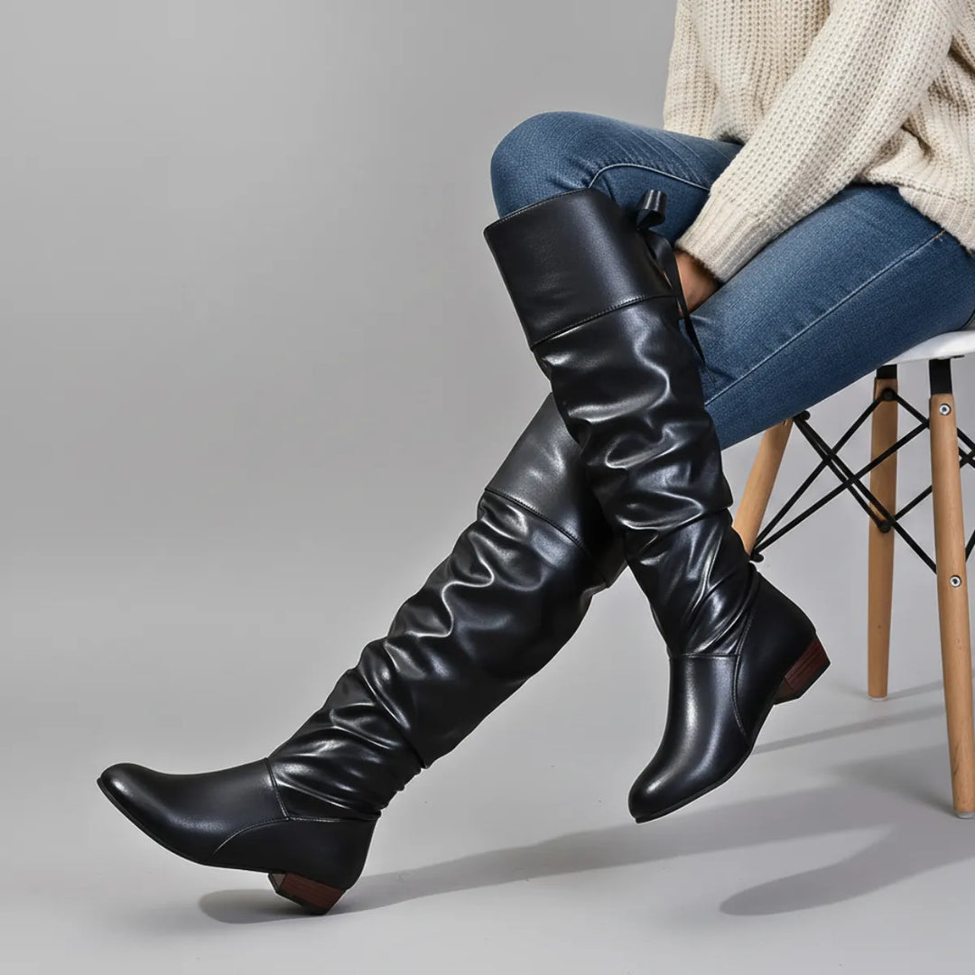Women’s Soft Comfy Boots with Slouch Detail