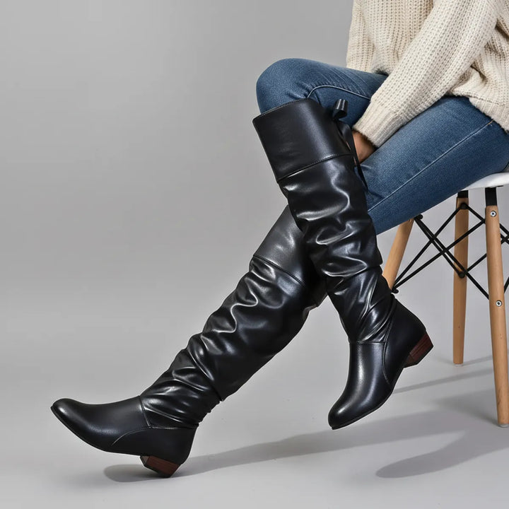 Women’s Soft Comfy Boots with Slouch Detail