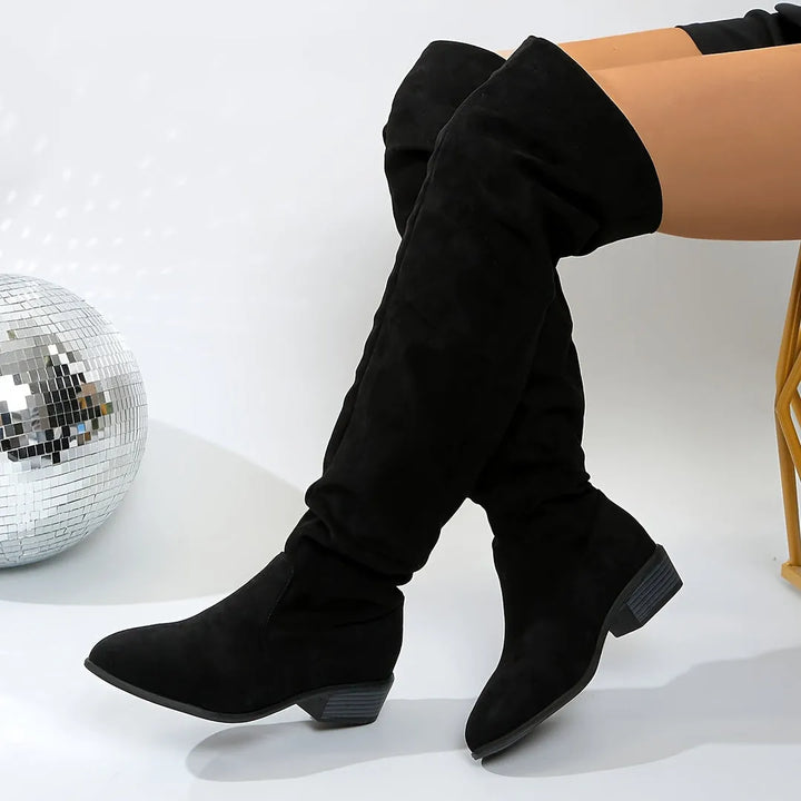 Women's Soft Flat Over The Knee Boots with Cushioned Insole