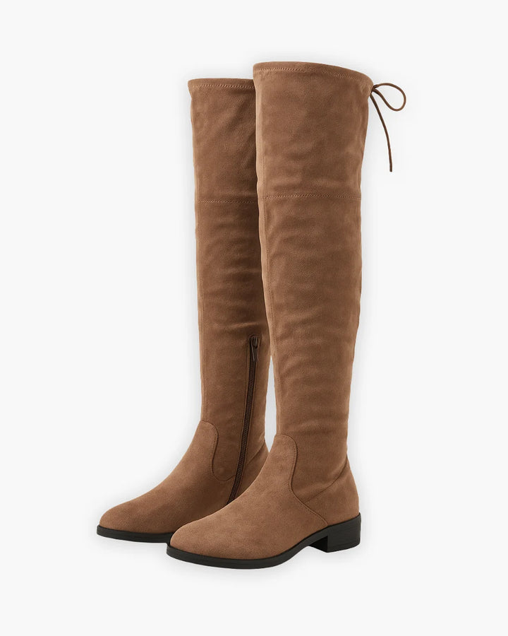 Women's Soft Flat Over The Knee Boots with Side Zip