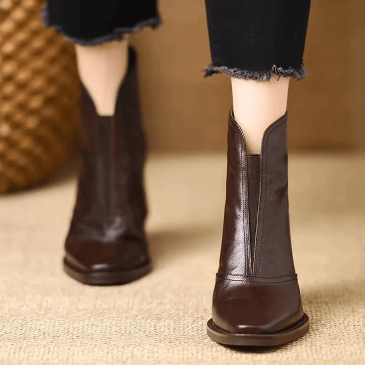 Women's Soft Heeled Ankle Boots with Cushioned Insole