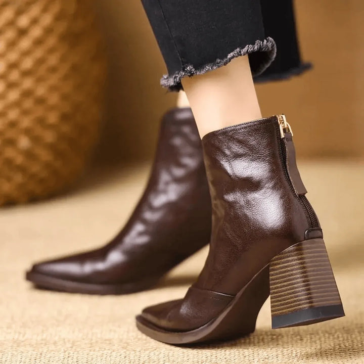 Women's Soft Heeled Ankle Boots with Cushioned Insole