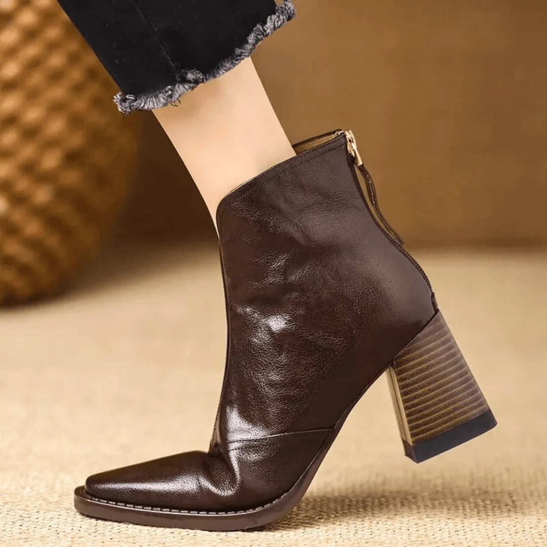 Women's Soft Heeled Ankle Boots with Cushioned Insole