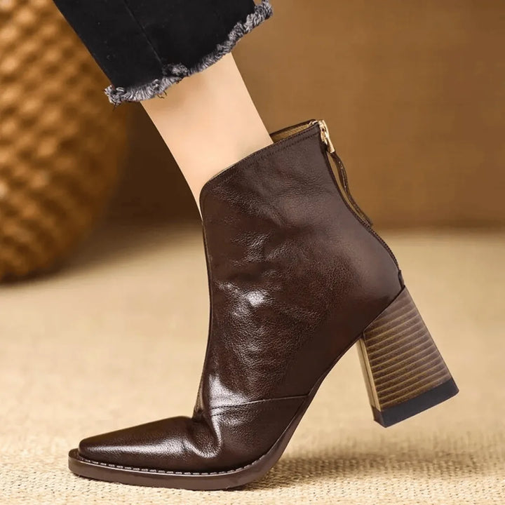 Women's Soft Heeled Ankle Boots with Cushioned Insole
