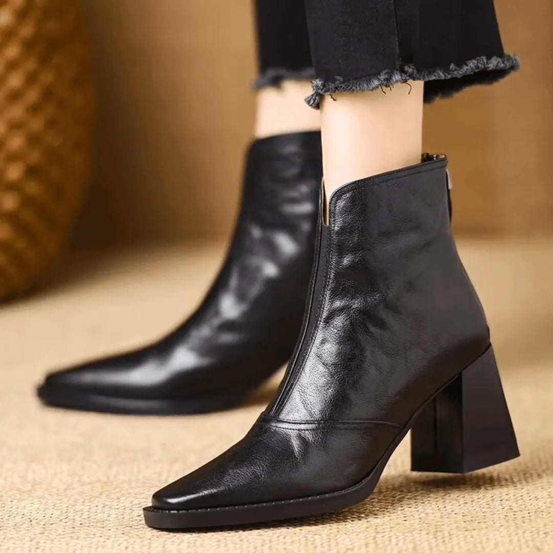 Women's Soft Heeled Ankle Boots with Cushioned Insole
