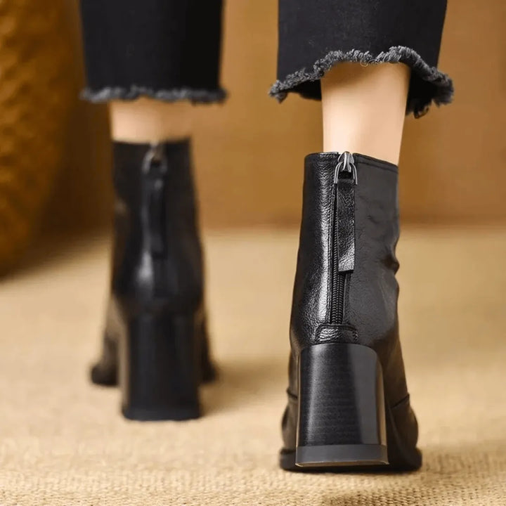Women's Soft Heeled Ankle Boots with Cushioned Insole