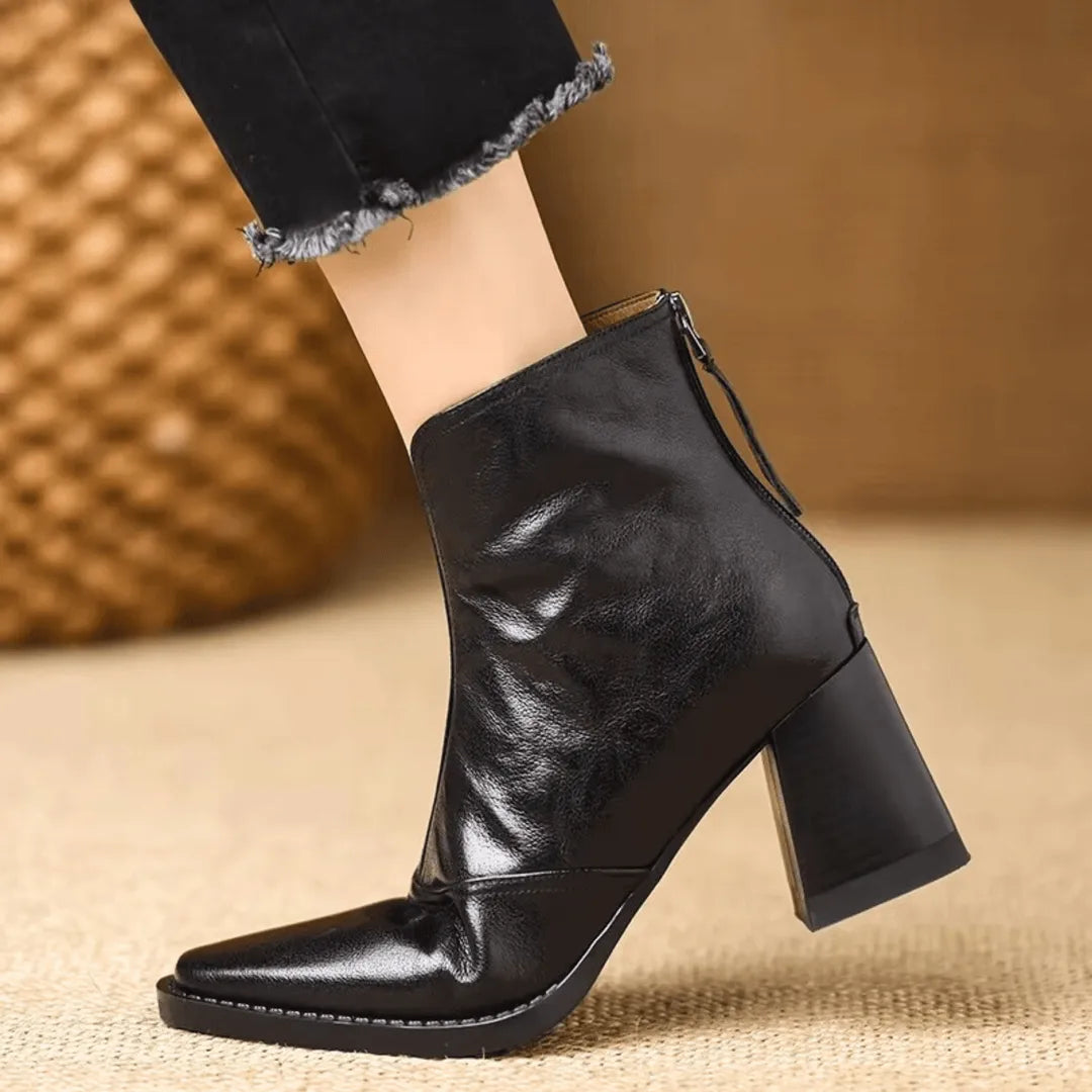 Women's Soft Heeled Ankle Boots with Cushioned Insole