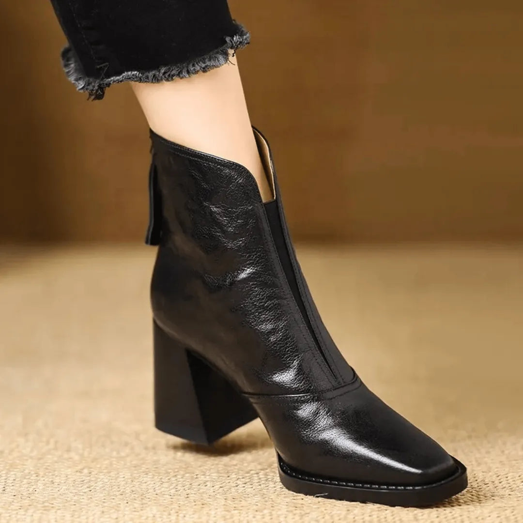 Women's Soft Heeled Ankle Boots with Cushioned Insole