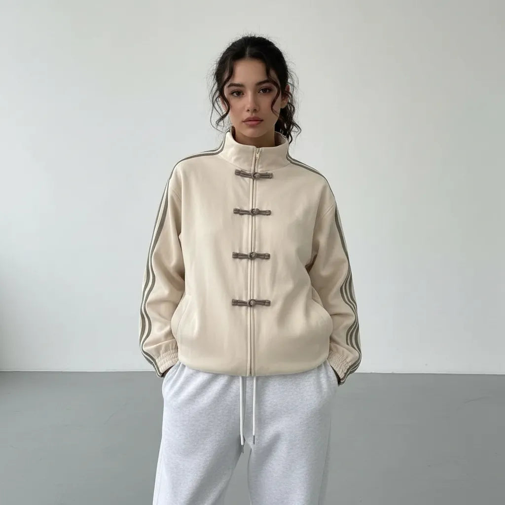 Women's Spring Running Jacket with Funnel Neck