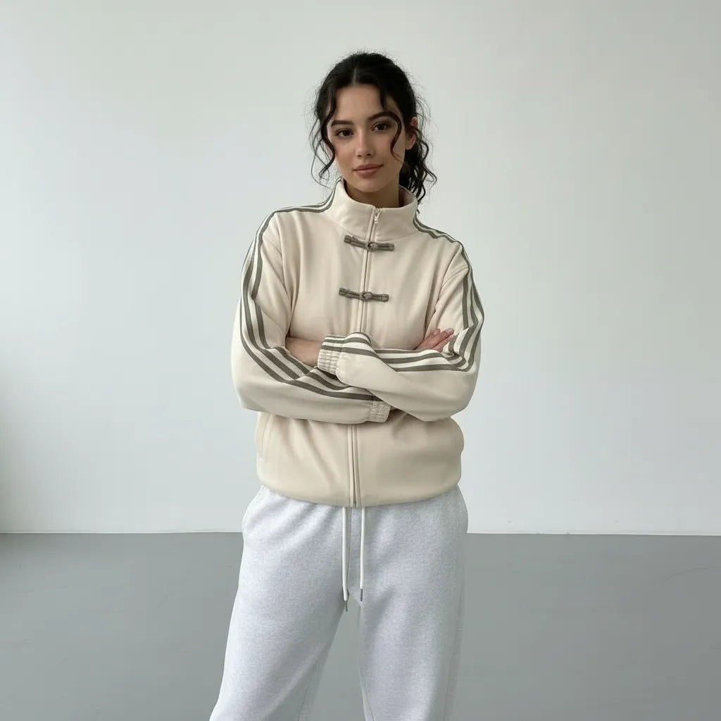 Women's Spring Running Jacket with Funnel Neck