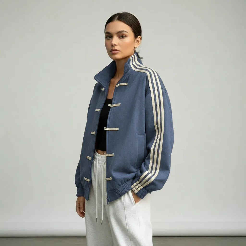 Women's Spring Running Jacket with Funnel Neck