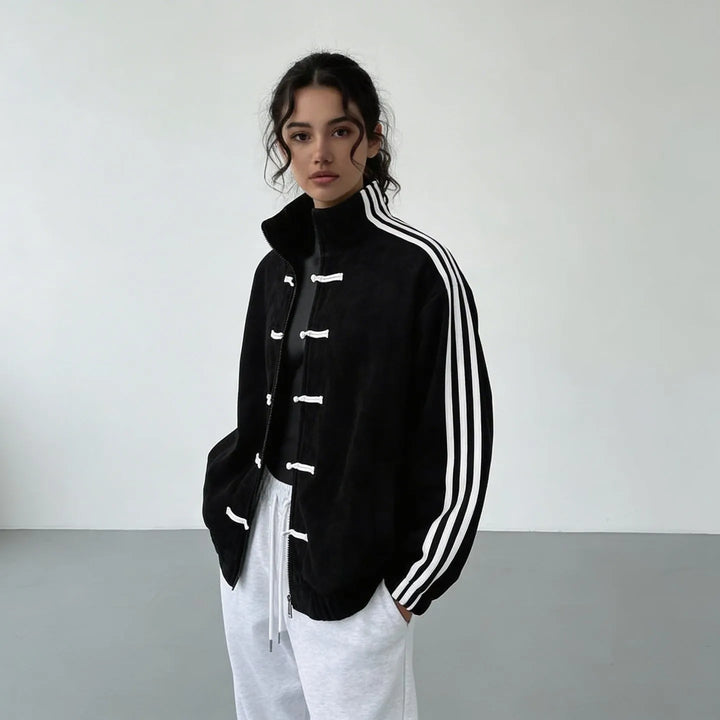 Women's Spring Running Jacket with Funnel Neck