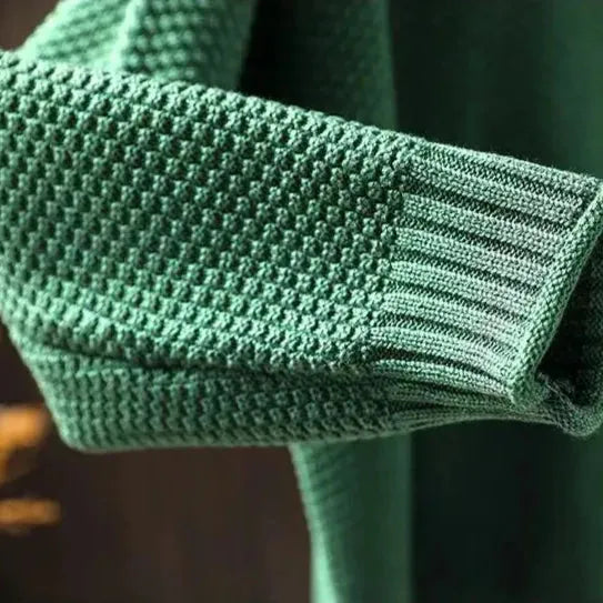 Women's Turtleneck Knitted Jumper with  Balloon Sleeves