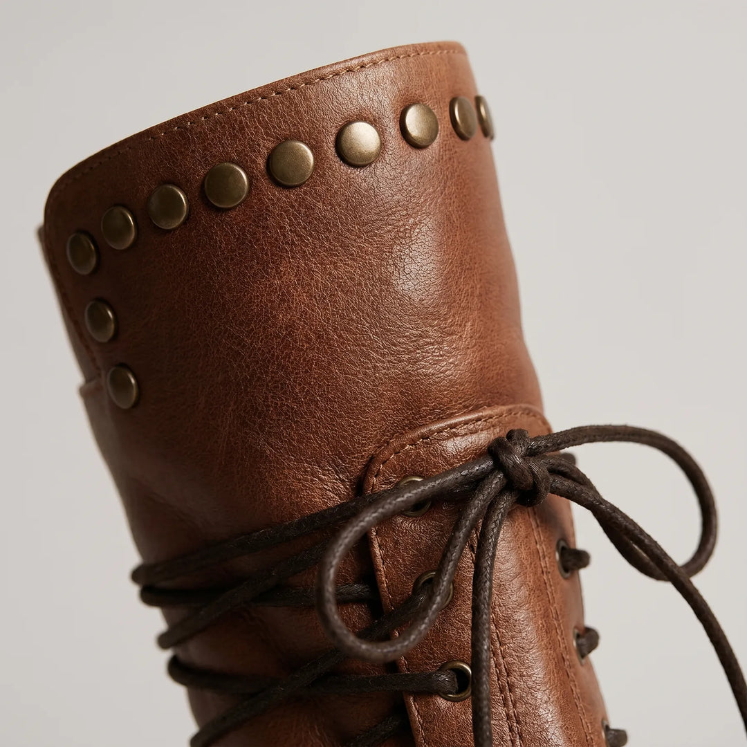 Women’s Vintage Block Heel Boots with Stud Detail